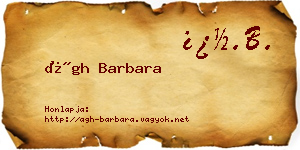 Ágh Barbara névjegykártya